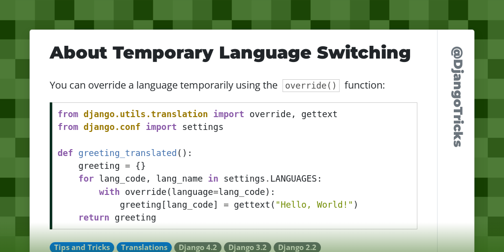 About Temporary Language Switching