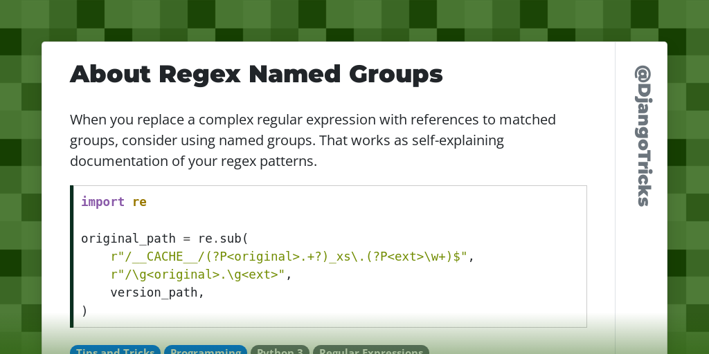 About Regex Named Groups