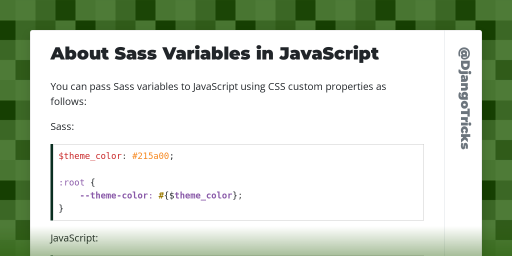 About Sass Variables in JavaScript