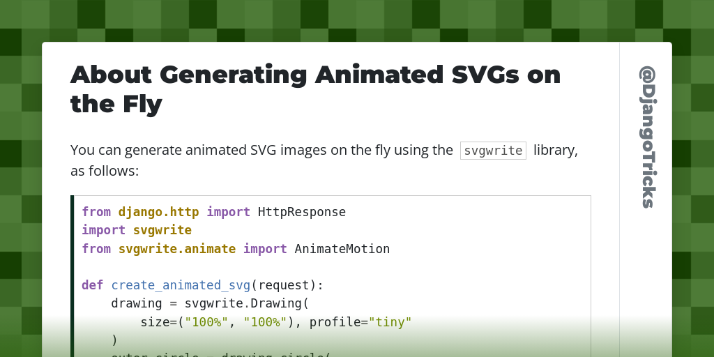 About Generating Animated SVGs on the Fly