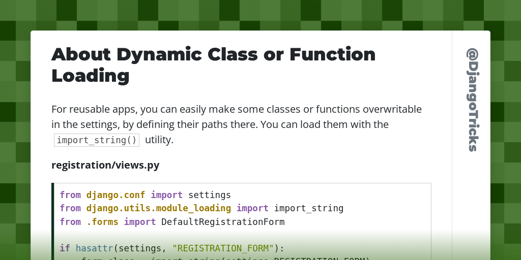 About Dynamic Class or Function Loading