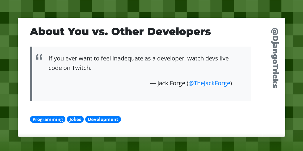 About You vs. Other Developers