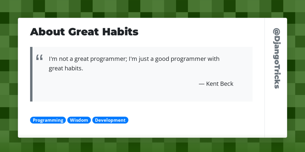 About Great Habits