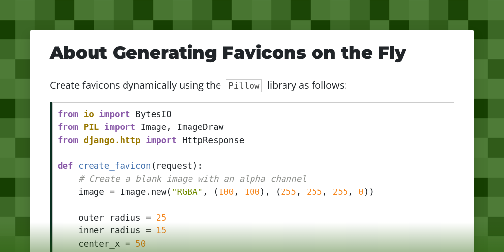 About Generating Favicons on the Fly