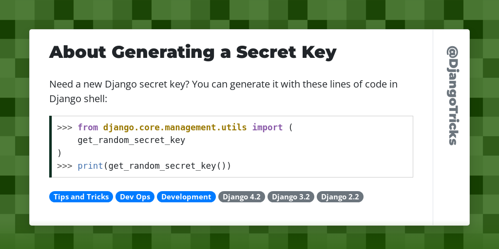 About Generating a Secret Key