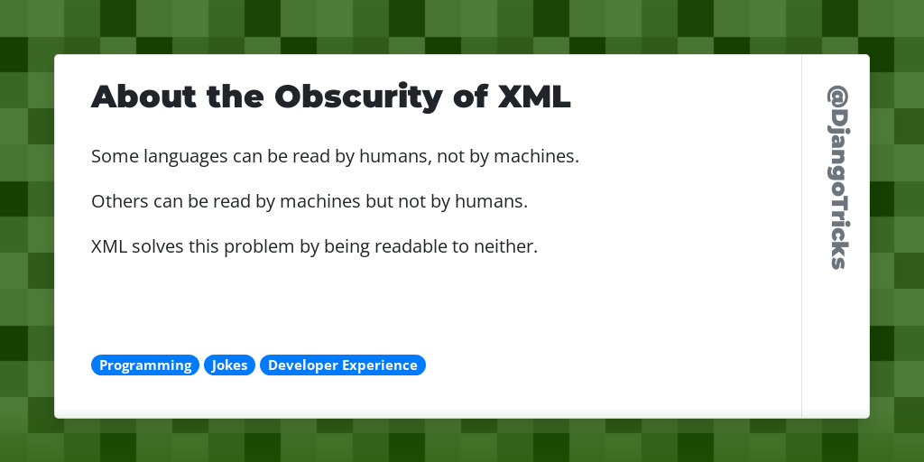 About the Obscurity of XML