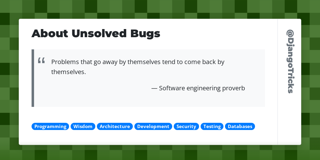 About Unsolved Bugs