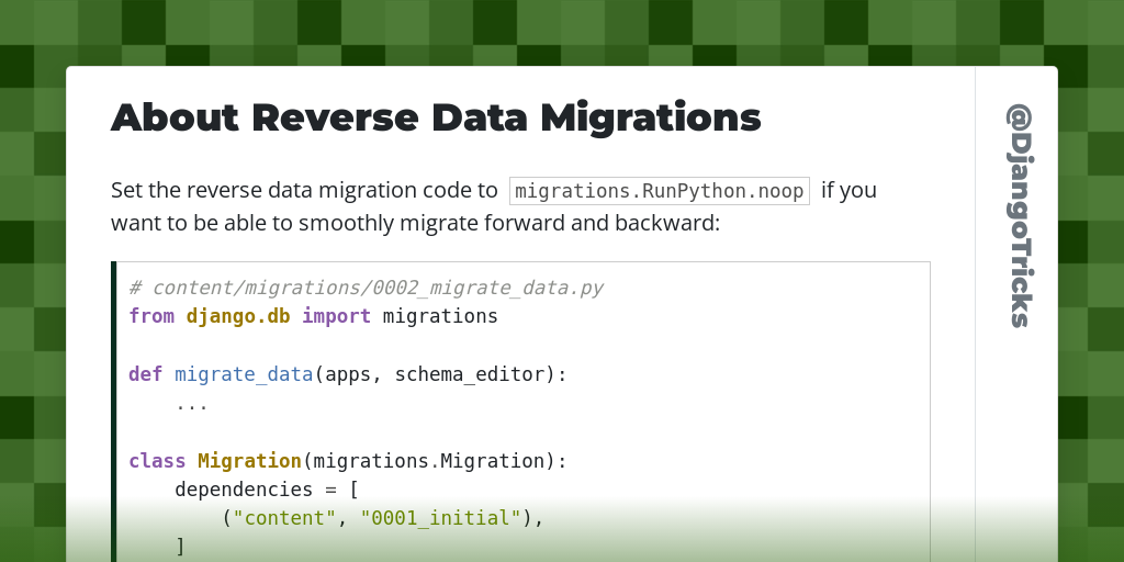  • About Reverse Data Migrations