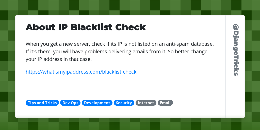  • About IP Blacklist Check