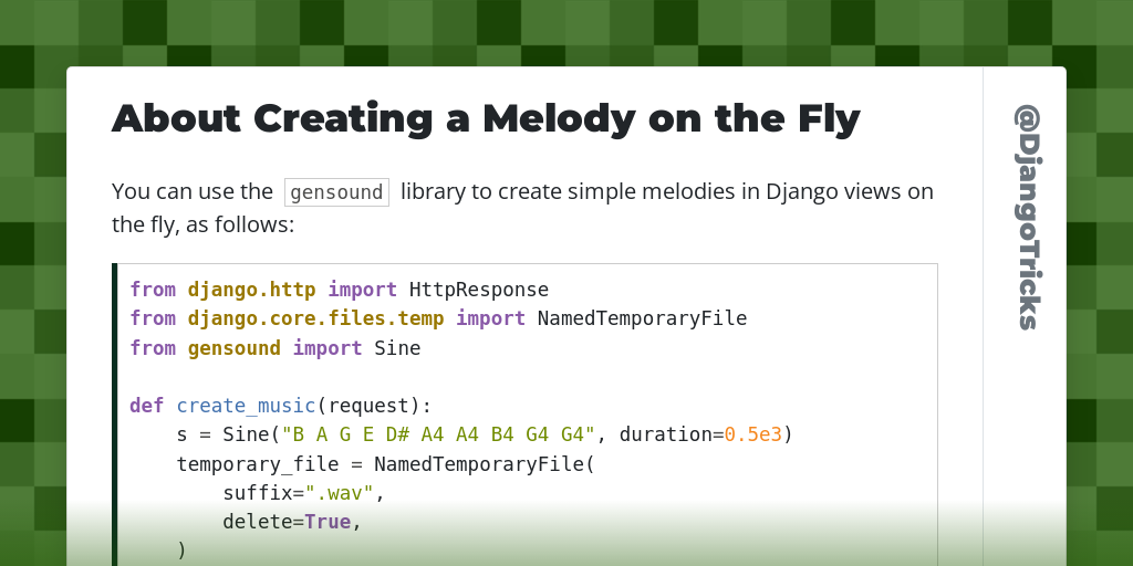 About Creating a Melody on the Fly