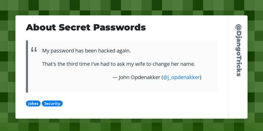  • About Secret Passwords