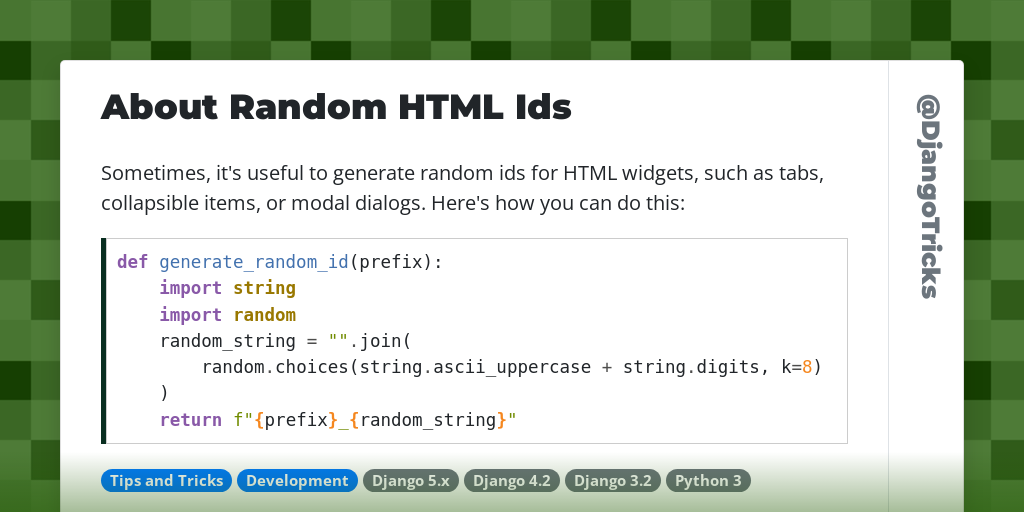 About Random HTML Ids