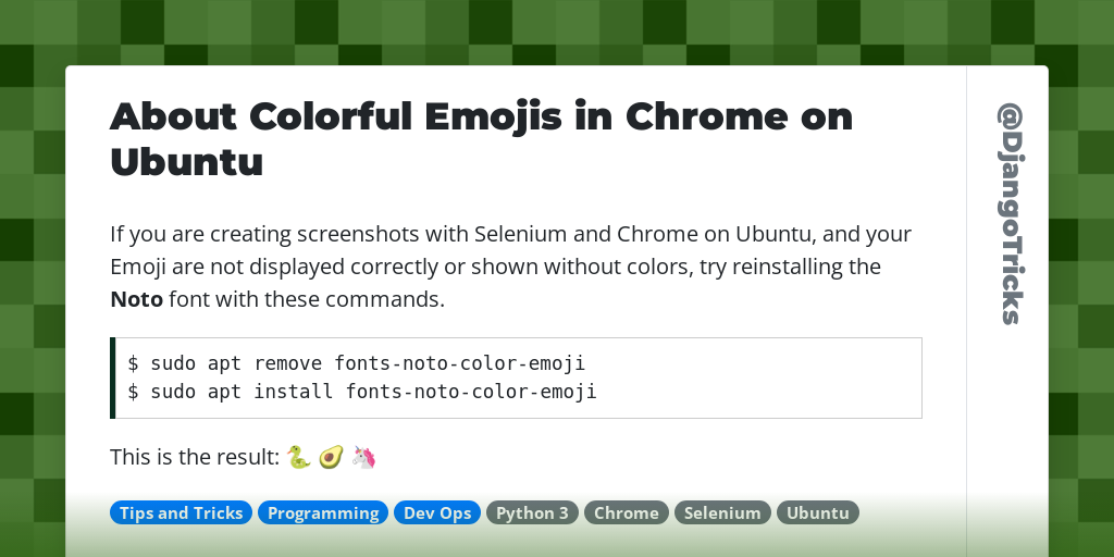 About Colorful Emojis in Chrome on Ubuntu