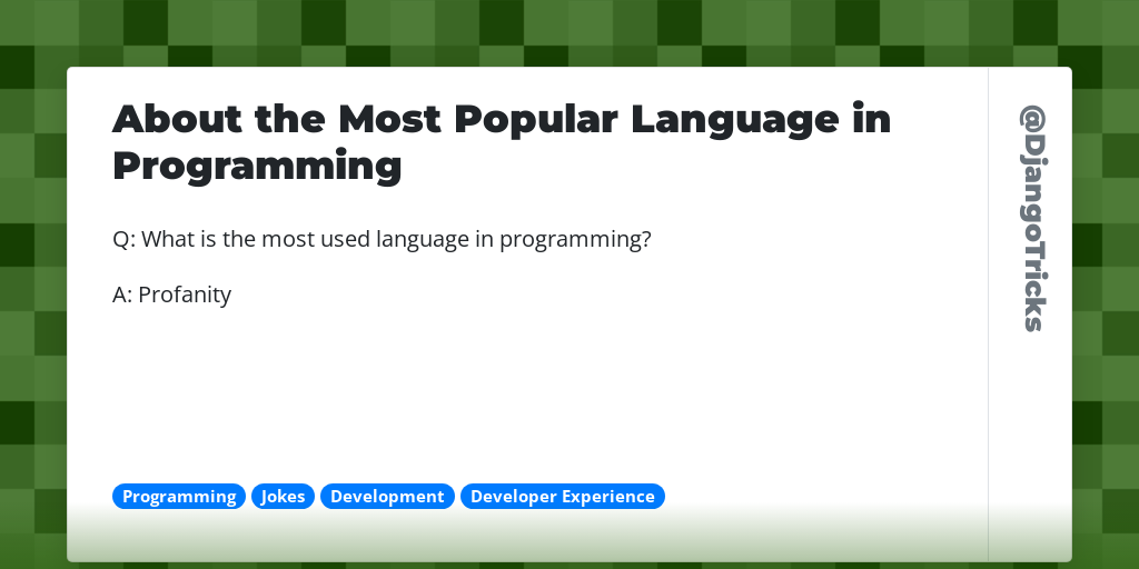 About the Most Popular Language in Programming