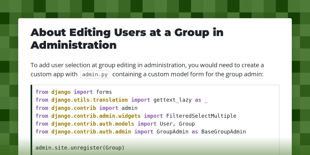 About Editing Users at a Group in Administration