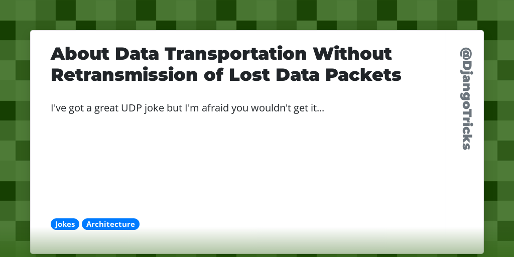 About Data Transportation Without Retransmission of Lost Data Packets