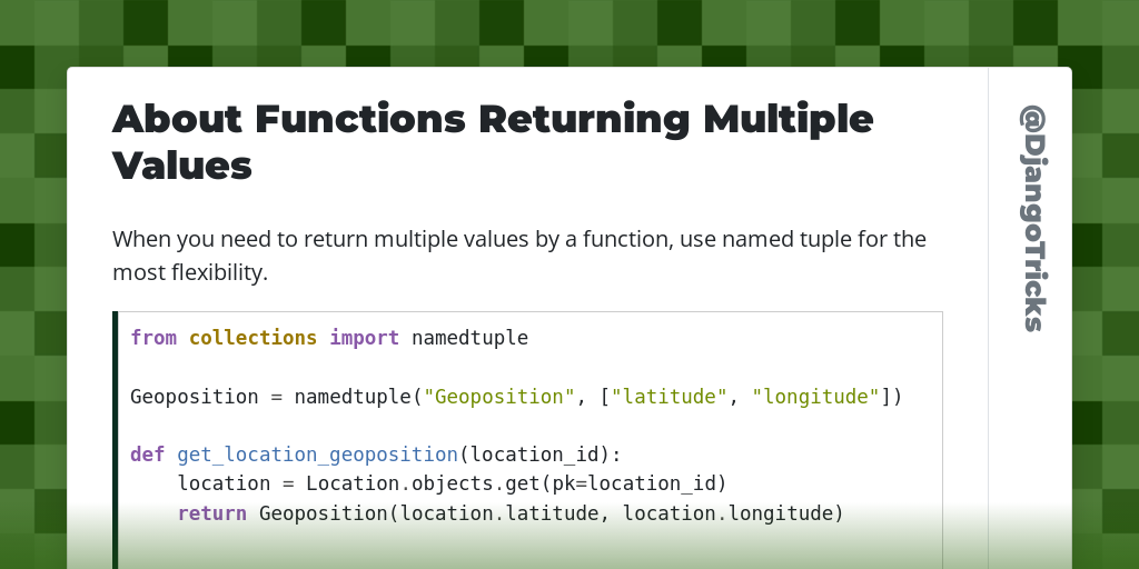 About Functions Returning Multiple Values