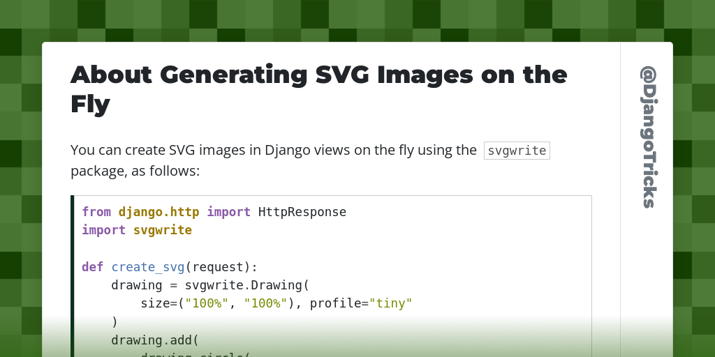 About Generating SVG Images on the Fly