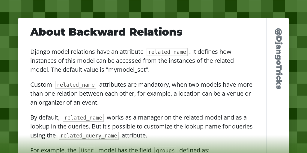 About Backward Relations