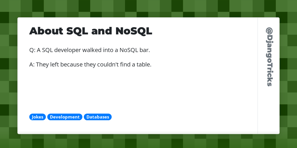 About SQL and NoSQL