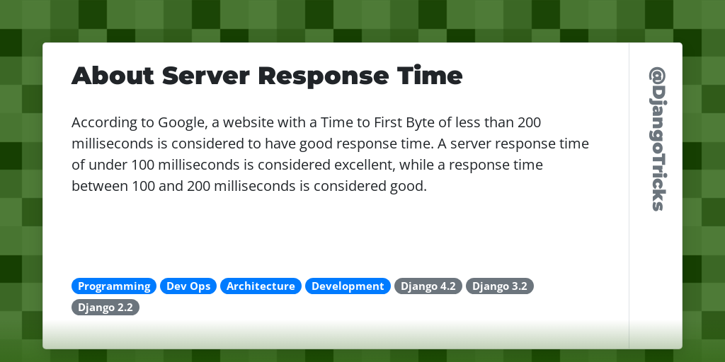 About Server Response Time