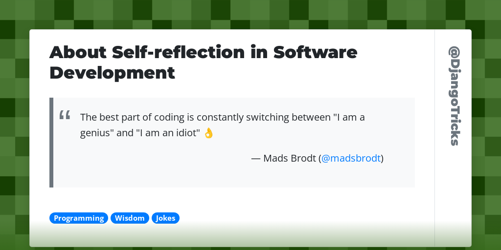 About Self-reflection in Software Development