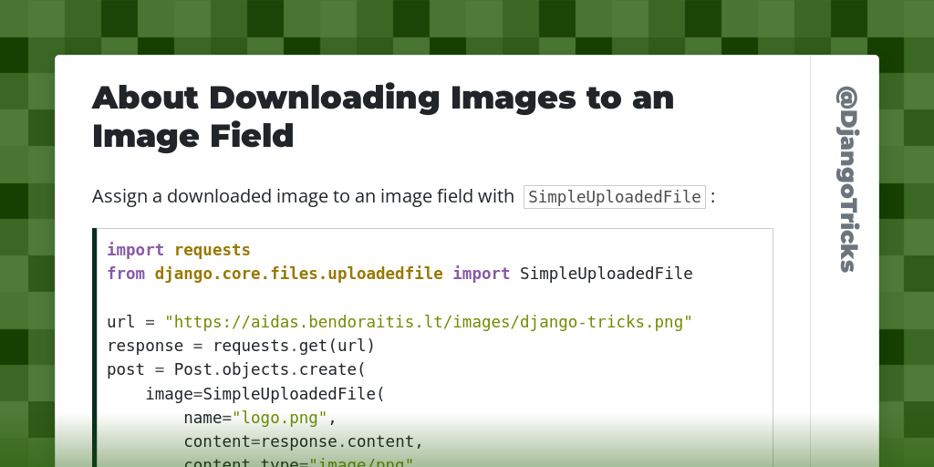 About Downloading Images to an Image Field