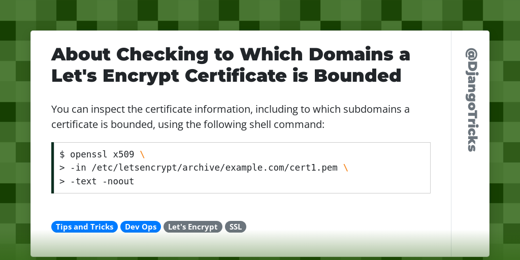 About Checking to Which Domains a Let's Encrypt Certificate is Bounded