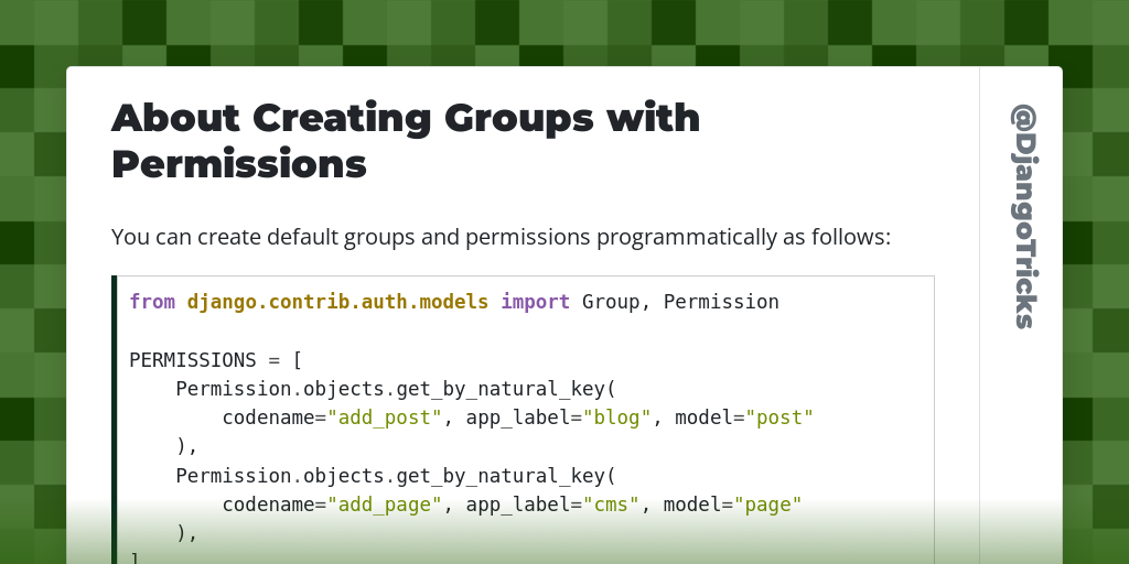  • About Creating Groups with Permissions