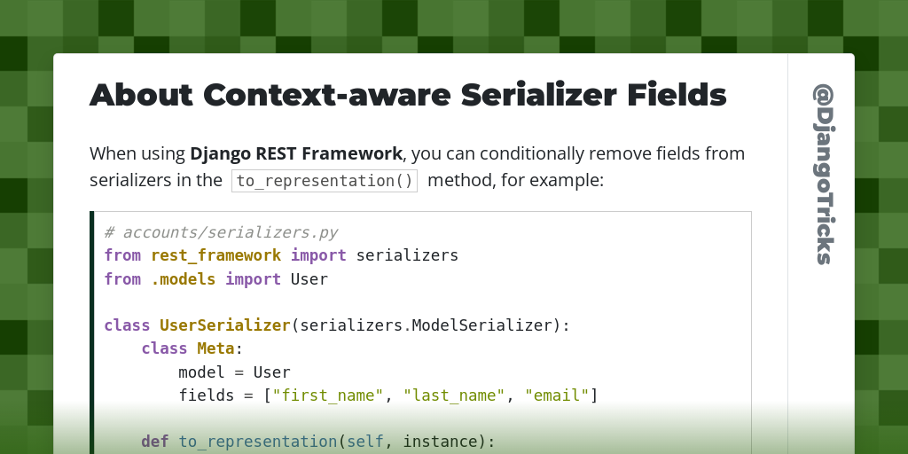 About Context-aware Serializer Fields