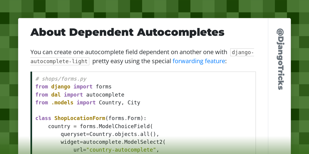  • About Dependent Autocompletes