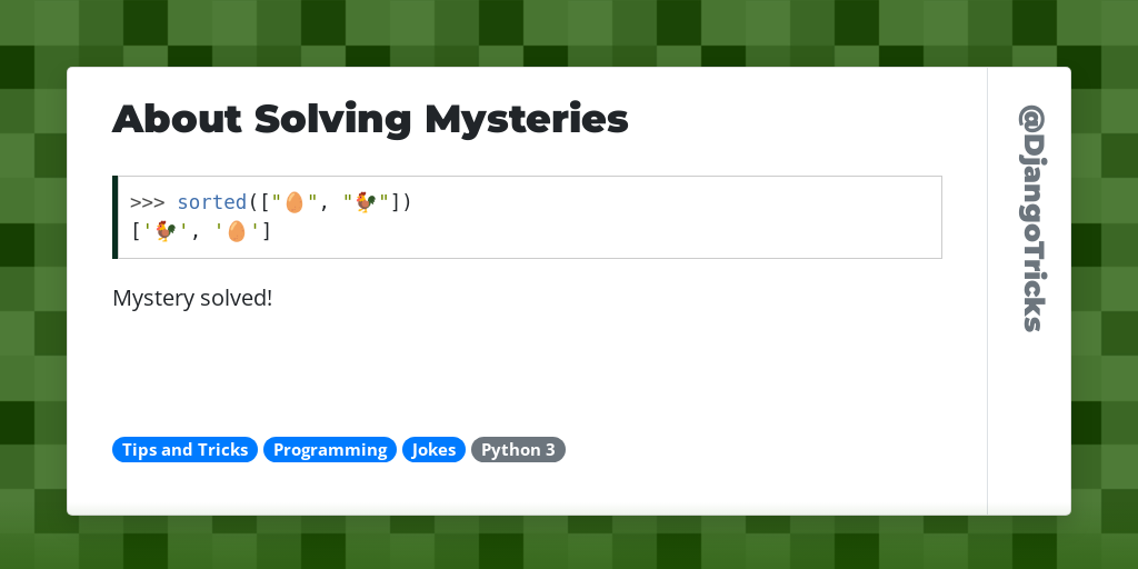 About Solving Mysteries