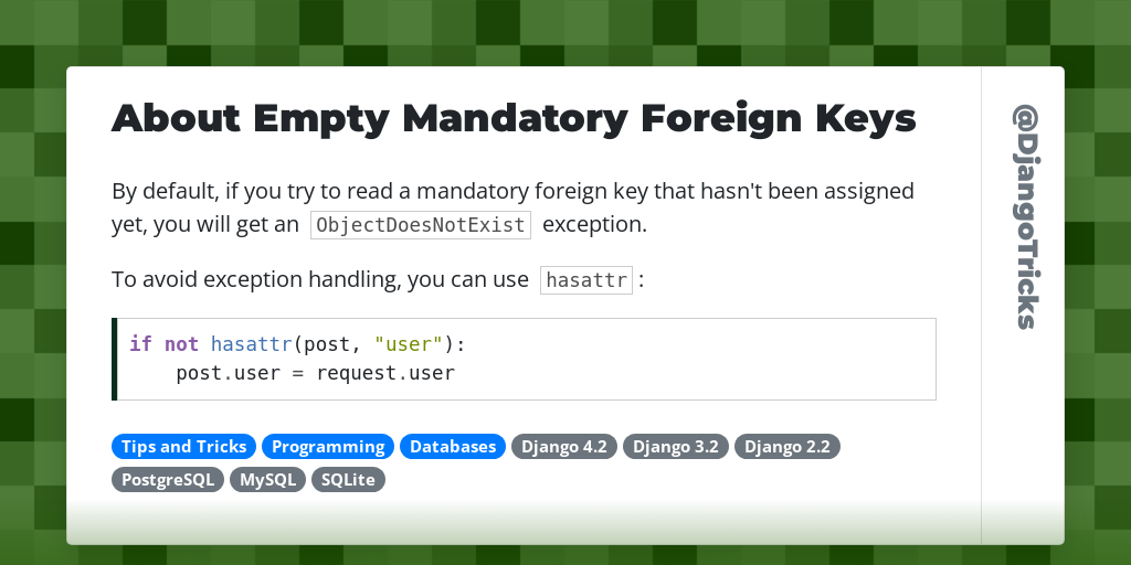 About Empty Mandatory Foreign Keys