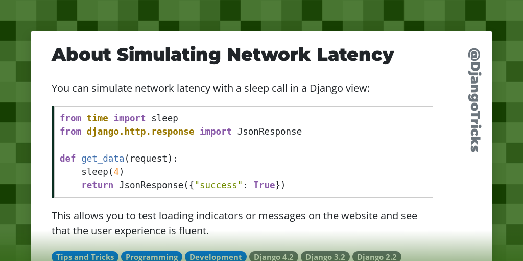 About Simulating Network Latency