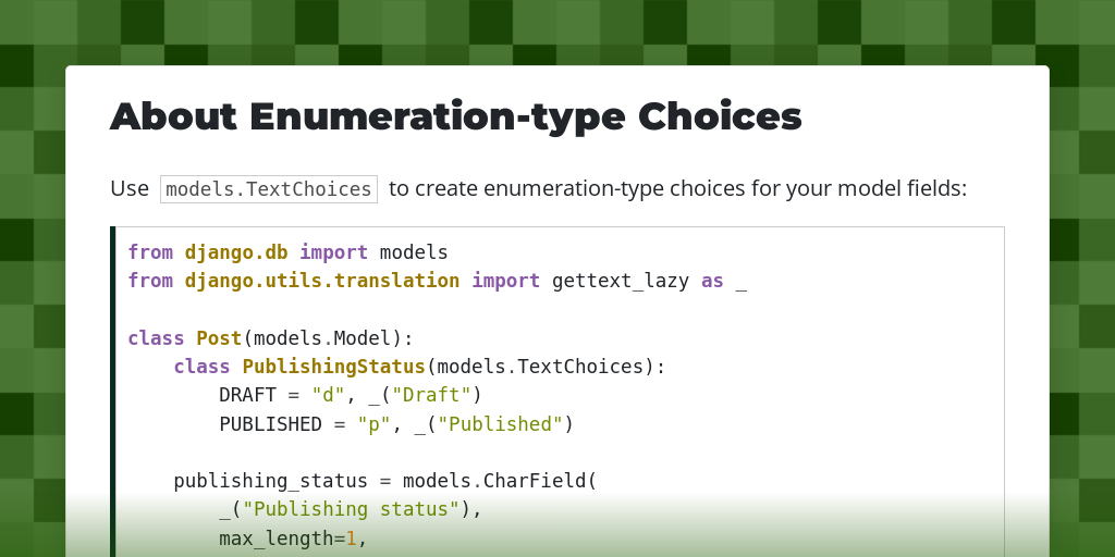 About Enumeration-type Choices