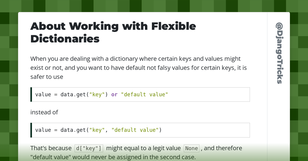 About Working with Flexible Dictionaries