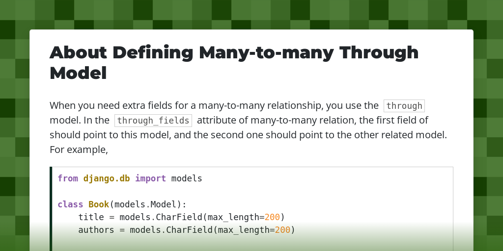 About Defining Many-to-many Through Model