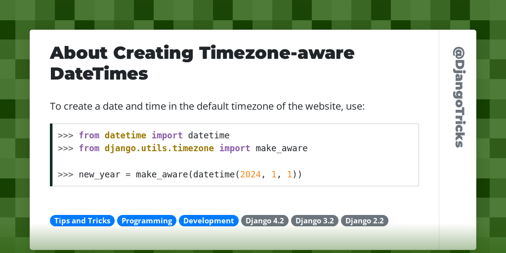 About Creating Timezone-aware DateTimes