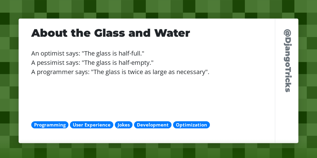 About the Glass and Water