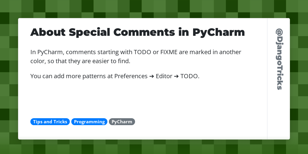 About Special Comments in PyCharm