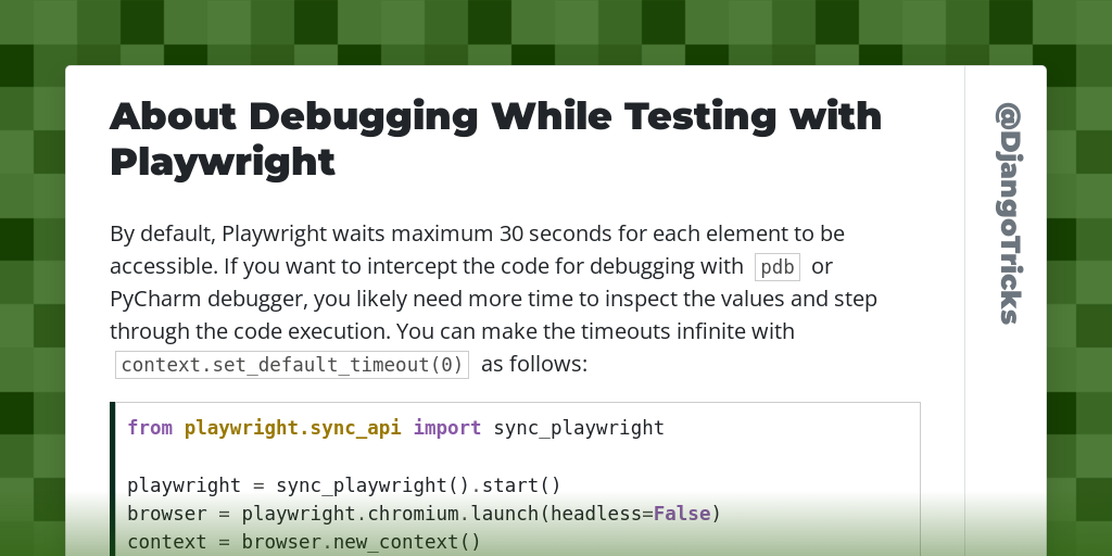 About Debugging While Testing with Playwright