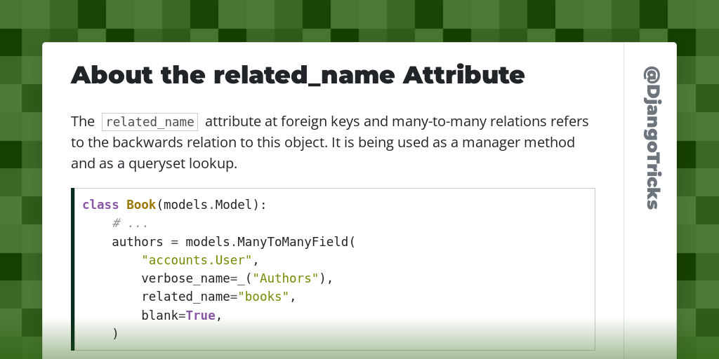 About the related_name Attribute