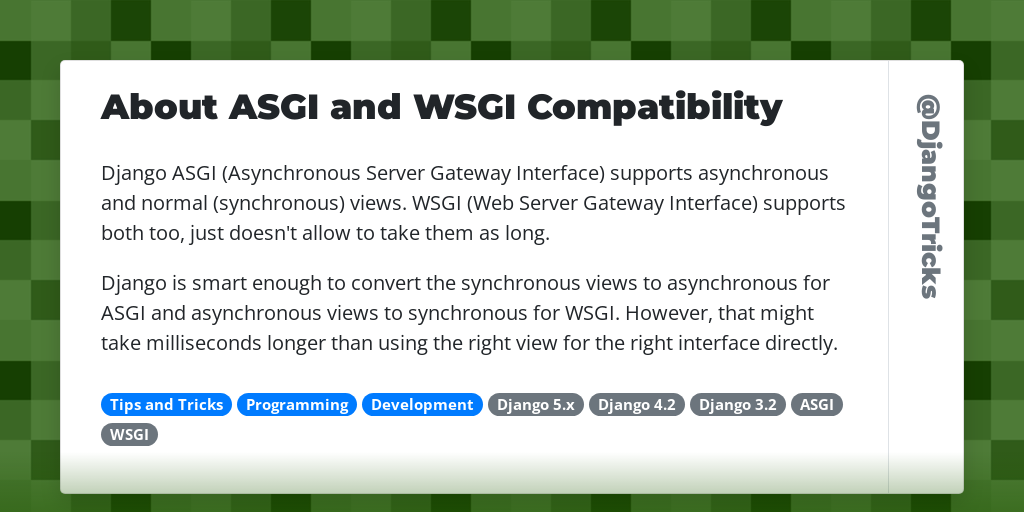 About ASGI and WSGI Compatibility