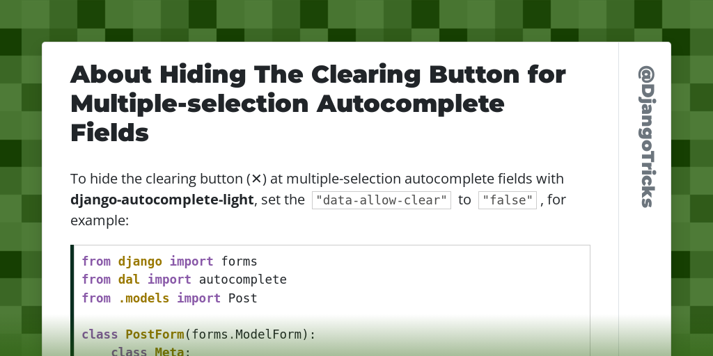 About Hiding The Clearing Button for Multiple-selection Autocomplete Fields