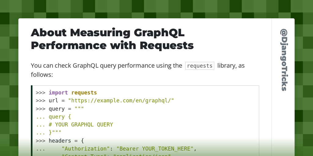 About Measuring GraphQL Performance with Requests