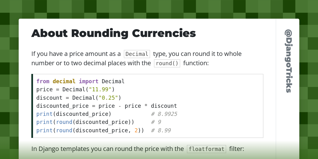 About Rounding Currencies