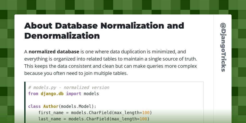 About Database Normalization and Denormalization