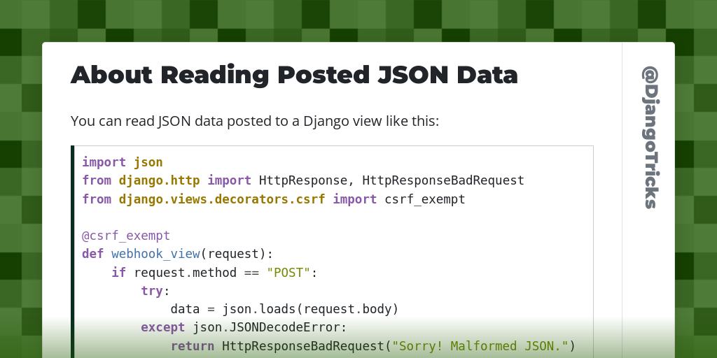 About Reading Posted JSON Data