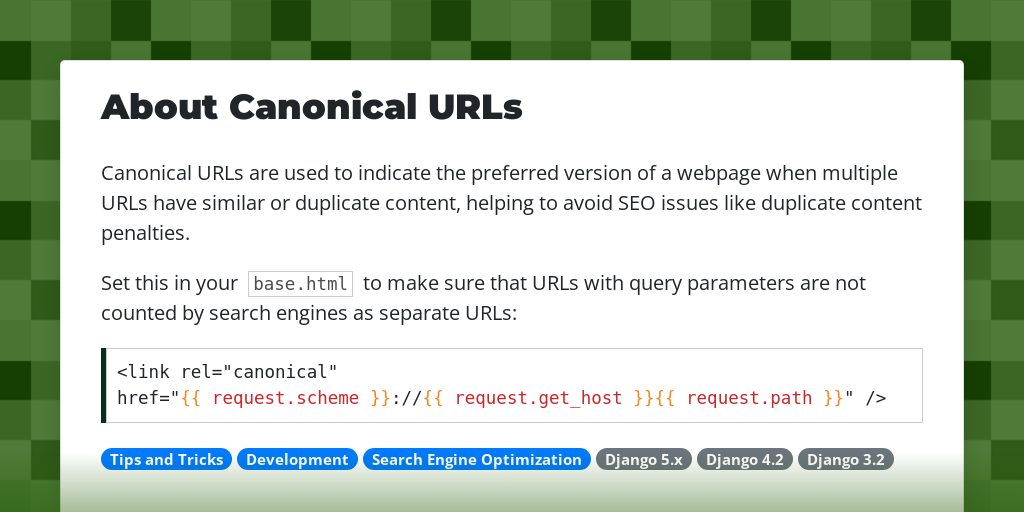 About Canonical URLs