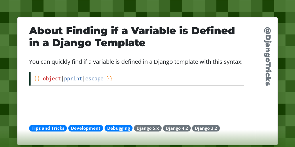 About Finding if a Variable is Defined in a Django Template